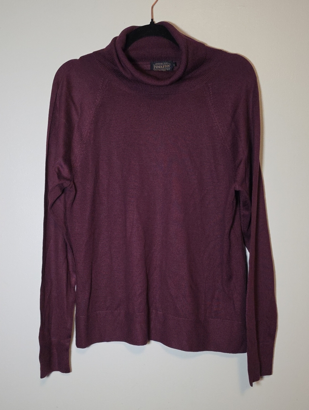 Pendleton Women's Plum Cowl Neck Sweater 100% Merino